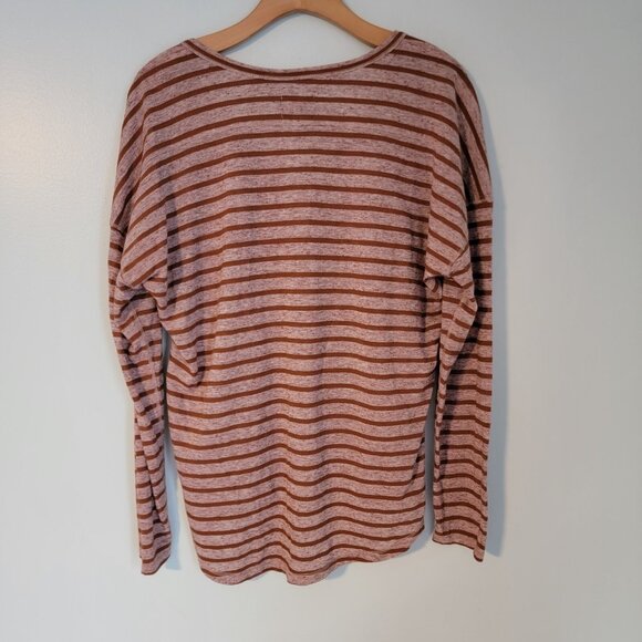 Jeans By Buffalo Striped Linen Poly Cotton Blend Shirt Size L Women’s Classic - Picture 5 of 7